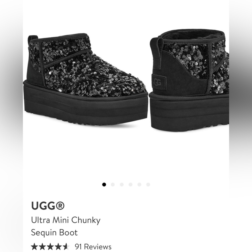 UGG ULTRA MINI CHUNKY SEQUIN PLATFORM BOOT SIZE 9